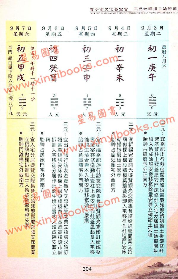 曾王君：2024甲辰年曾子南宗师三元地理择日通胜便览 售罄