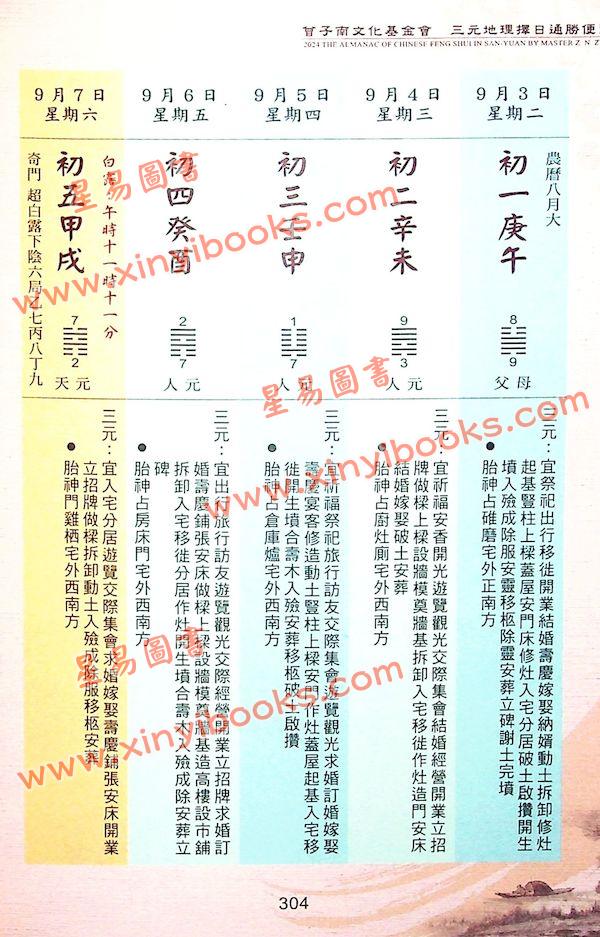 曾王君：2024甲辰年曾子南宗师三元地理择日通胜便览