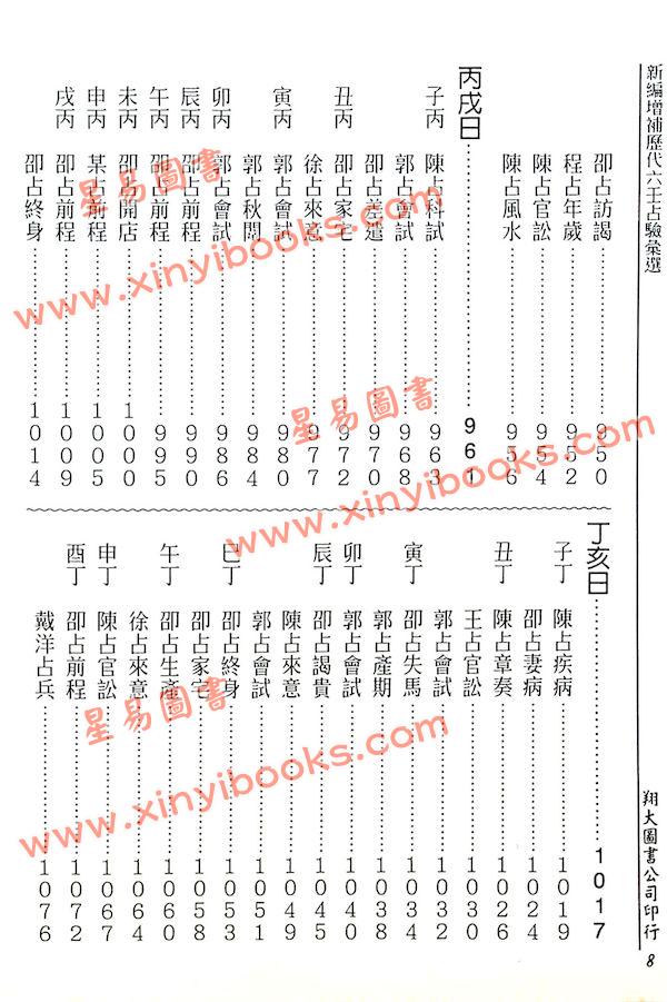 张容平补注/李崇仰重编：新编增补历代六壬占验汇选（六册精装）（翔大）書側有黃斑